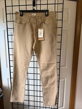 Gant Slim Linen Jeans in Khaki Tan